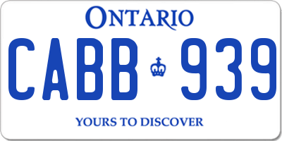 ON license plate CABB939