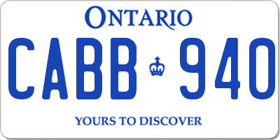 ON license plate CABB940