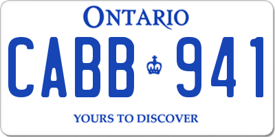 ON license plate CABB941