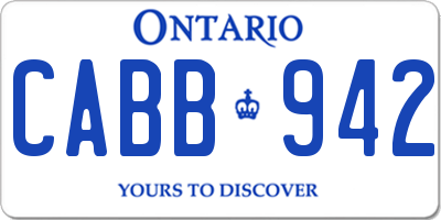 ON license plate CABB942