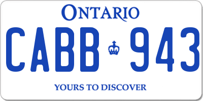 ON license plate CABB943