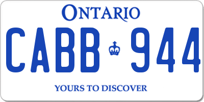 ON license plate CABB944