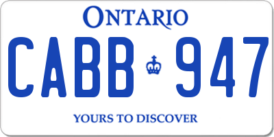 ON license plate CABB947