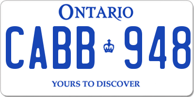 ON license plate CABB948