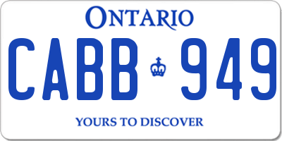 ON license plate CABB949