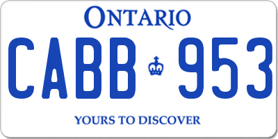 ON license plate CABB953