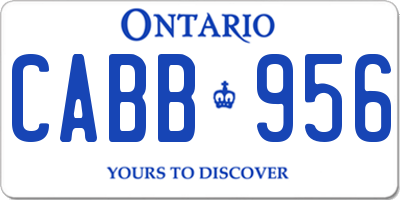 ON license plate CABB956