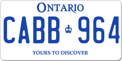 ON license plate CABB964