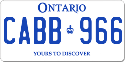 ON license plate CABB966