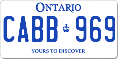 ON license plate CABB969