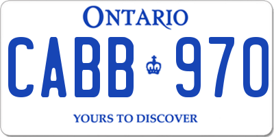 ON license plate CABB970