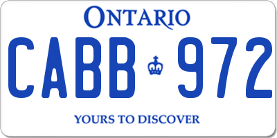 ON license plate CABB972