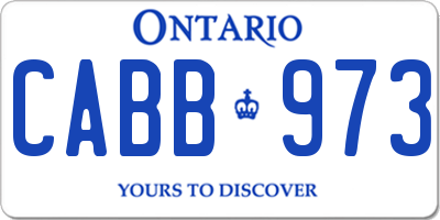 ON license plate CABB973