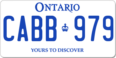 ON license plate CABB979