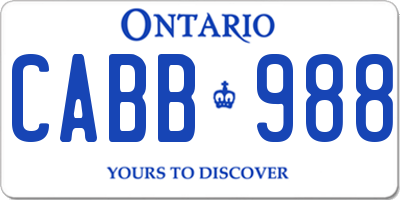 ON license plate CABB988