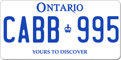 ON license plate CABB995