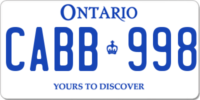 ON license plate CABB998