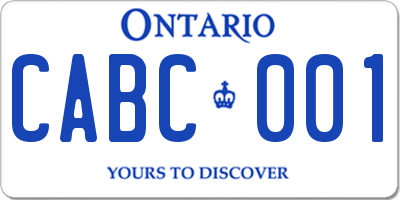 ON license plate CABC001