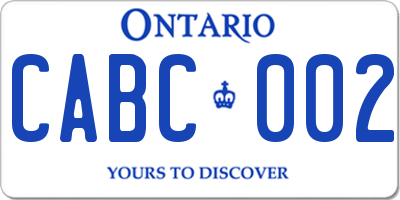 ON license plate CABC002