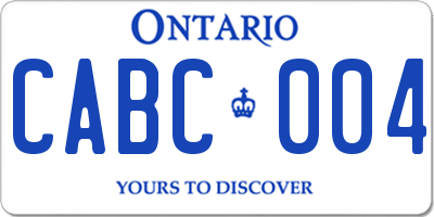 ON license plate CABC004