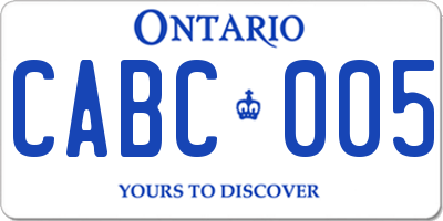 ON license plate CABC005