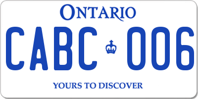 ON license plate CABC006