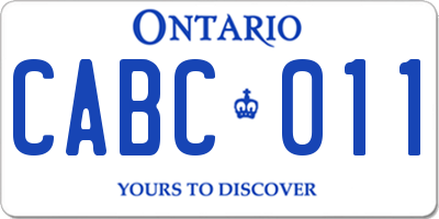 ON license plate CABC011