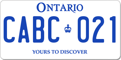 ON license plate CABC021