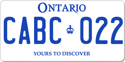 ON license plate CABC022