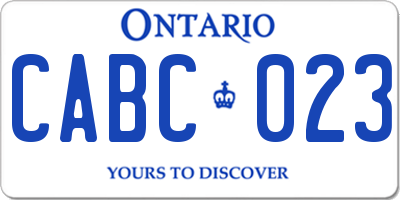 ON license plate CABC023