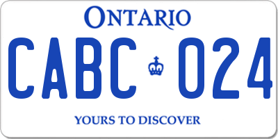 ON license plate CABC024