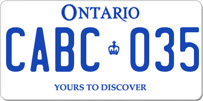 ON license plate CABC035