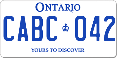 ON license plate CABC042