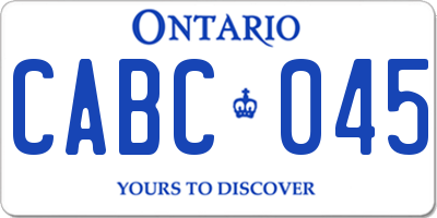 ON license plate CABC045