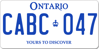 ON license plate CABC047