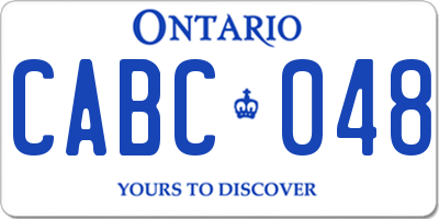 ON license plate CABC048