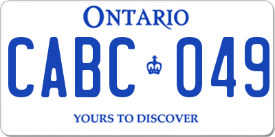 ON license plate CABC049