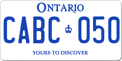 ON license plate CABC050