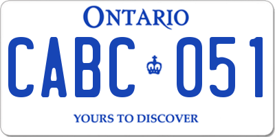 ON license plate CABC051