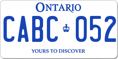 ON license plate CABC052