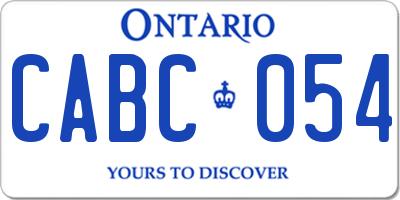 ON license plate CABC054