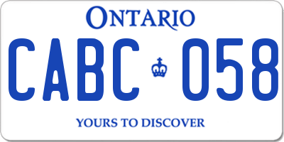 ON license plate CABC058