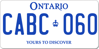 ON license plate CABC060