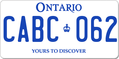 ON license plate CABC062