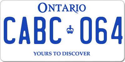 ON license plate CABC064