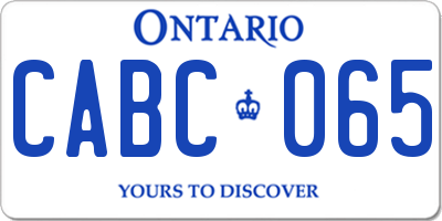 ON license plate CABC065