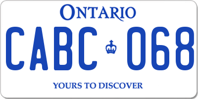 ON license plate CABC068