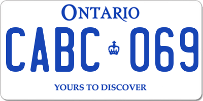 ON license plate CABC069