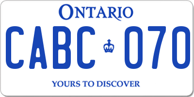 ON license plate CABC070