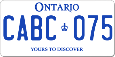 ON license plate CABC075